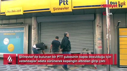 Gören şaşkına döndü! Vatandaşlar sürünerek kepengin altından girip çıktı