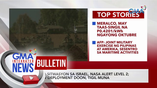 DFA: sitwasyon sa Israel nasa alert level 2; OFW deployment doon tigil muna | GMA Integrated News Bulletin