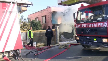 D-100'de metruk bina yangını söndürüldü