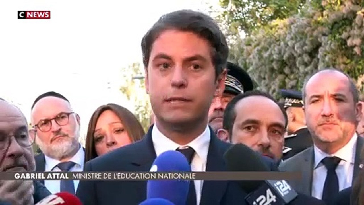Attaque du Hamas - Le ministre de l’Education Gabriel Attal met en garde contre les appels à venir tracter ou manifester devant des écoles: "Laissez nos enfants tranquilles !" - Regardez