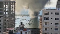 شاهد: إسرائيل تقصف ميناء غزة