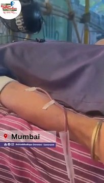 A donor donating his blood at the Mega Blood Donation camp 2023