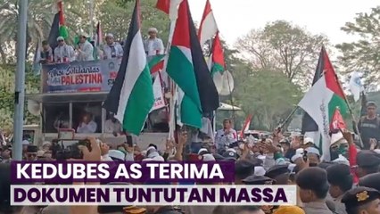 Perwakilan Kedutaan Besar AS Terima Dokumen Tuntutan Massa Demo Bela Palestina