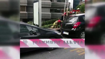 Şişli’de kaldırım çöktü, bir kişi çukura düştü