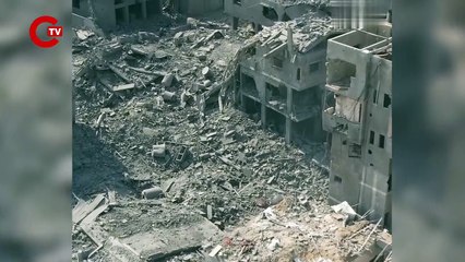 Gazze'deki yıkım havadan görüntülendi