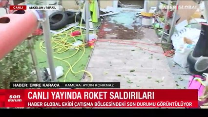 Canlı yayında roket saldırıları! Haber Global son durumu görüntüledi