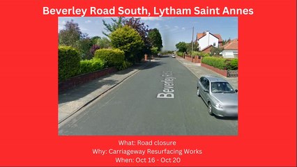 Fylde and Wyre roadworks starting Oct 16 - Oct 22