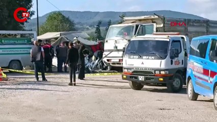 Süt toplama kamyoneti kamyona çarptı; 1 ölü, 6 yaralı