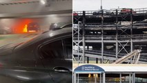 Luton fire: Flames engulf car hours before airport car park partially collapses