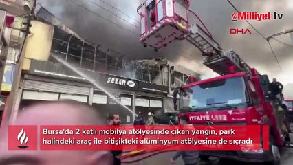 Bursa’da mobilya atölyesinde yangın: Ekipler müdahale ediyor