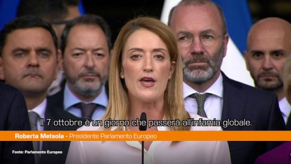 Israele, Metsola "Nessuna giustificazione per Hamas"