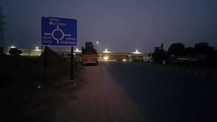 Car hit near Delhi-Mumbai Expressway