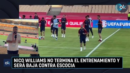 Nico Williams no termina el entrenamiento y será baja contra Escocia