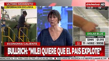 Felisa Miceli, exministra de economía: "El Banco Central dilapidó las reservas"