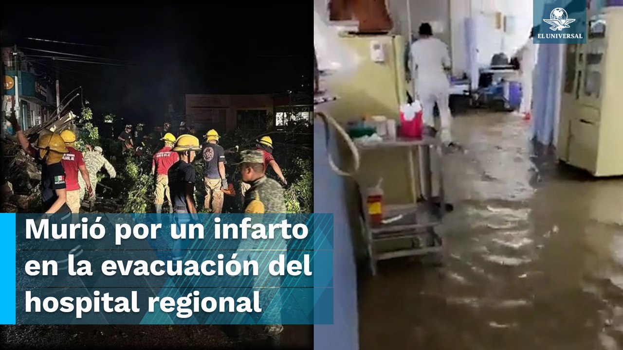 Huracán "Lidia" inunda hospital de Autlán, Jalisco y deja un muerto