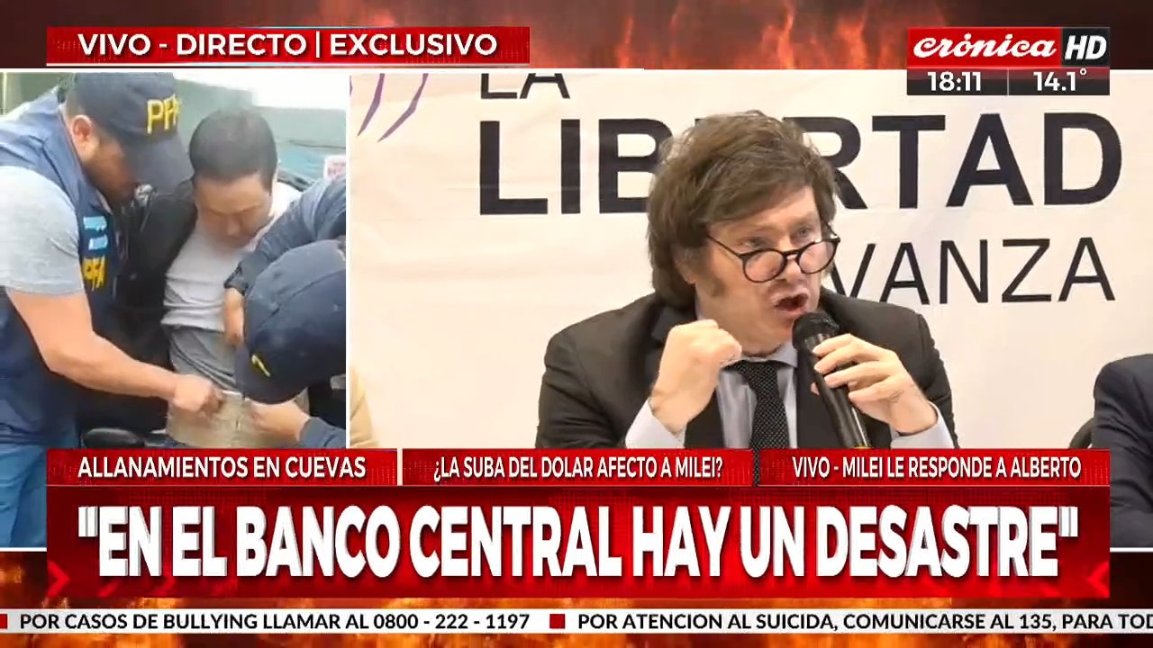 Javier Milei: "El gobierno debe hacerse cargo de los problemas y no cuparlos a nosotros"