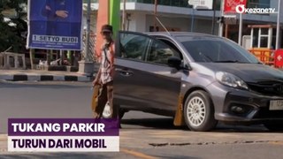 Viral di Medsos, Pria Diduga Tukang Parkir Turun dari Mobil