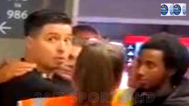 Former Premier League star Samir Nasri looks visibly shaken after being confronted by an Arsenal fan during the Gunners' Premier League clash with Man City