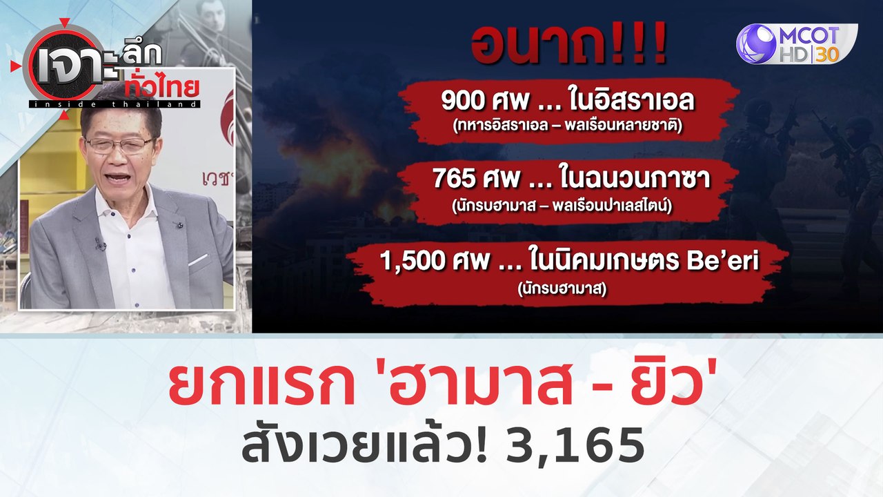 ยกแรก 'ฮามาส - ยิว' สังเวยแล้ว! 3,165 (11 ต.ค....