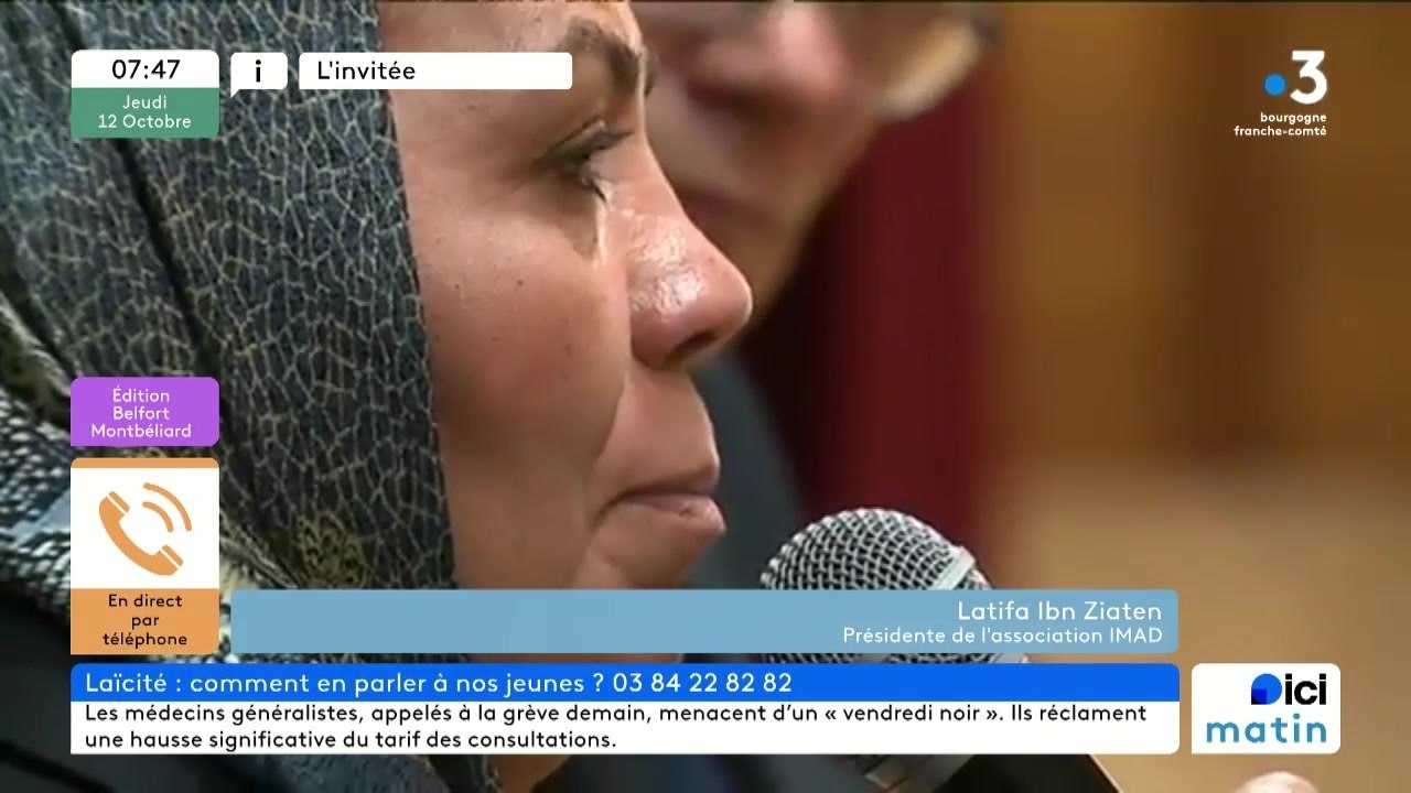 Latifa Ibn Ziaten, présidente de l'association Imad, en faveur de la jeunesse et de la paix et du vivre-ensemble
