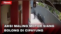 Siang Bolong, Maling Motor Beraksi Terekam CCTV di Cipayung