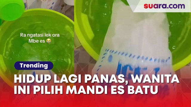 Hidup Lagi Panas-Panasnya, Wanita Ini Pilih Mandi Es Batu, Penampakannya Bikin Salfok Mirip...