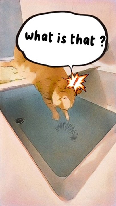 Funny cat looking for water