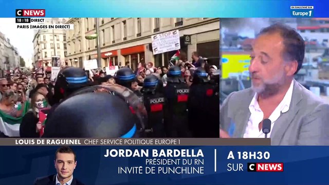 Malgré l'interdiction de la préfecture, une manifestation pro-palestiniennes se déroule en ce moment Place de la République à Paris