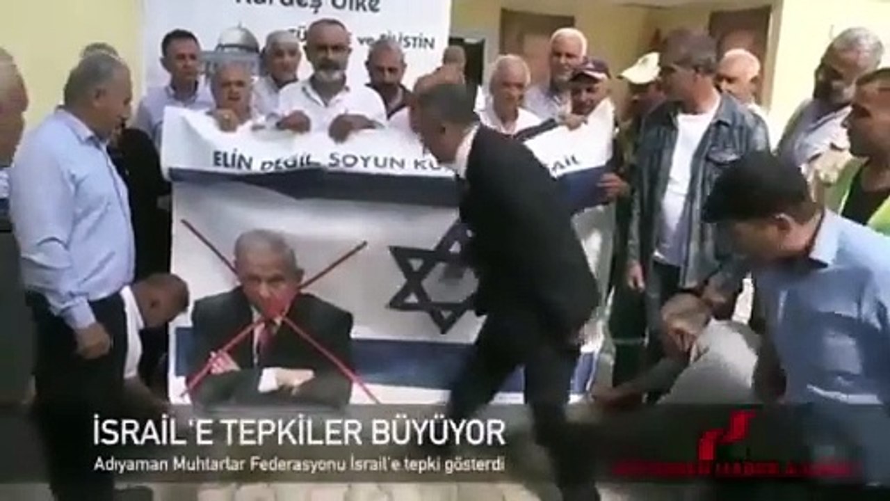 Adıyaman’da beddualı tükürüklü İsrail protestosu