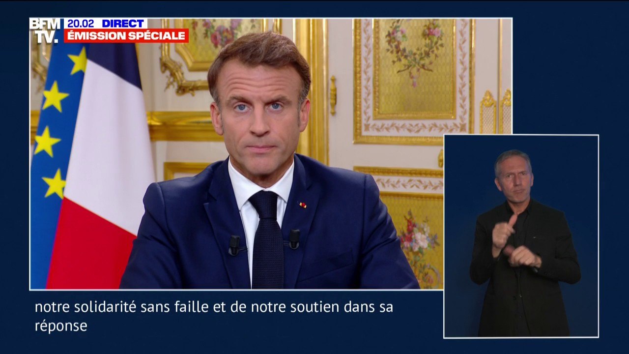 Emmanuel Macron: "Israël a le droit de se défendre, en éliminant les groupes terroristes dont le Hamas par des actions ciblées mais en préservant les populations civiles"