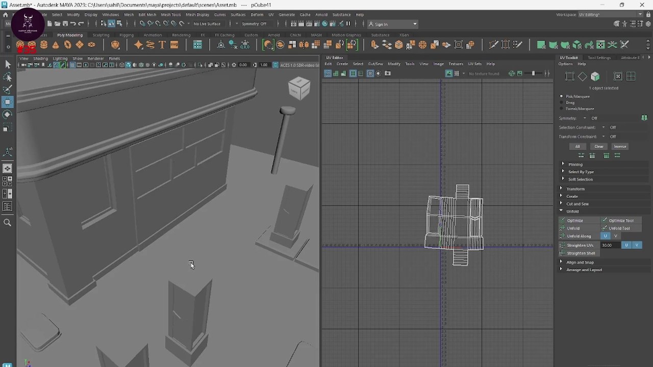 Autodesk Maya Lecture 17 - Game Asset  UV Unwrapping Part 1 | Hastar Creations