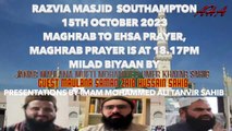 MILAD POSTER FOR RAZVIA MASJID SOUTHAMPTON UK