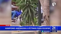 Piura: Delincuentes asaltan a clientes de restaurante y los amenazan para huir