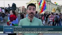 En España varios activistas realizaron una marcha contra el genocidio