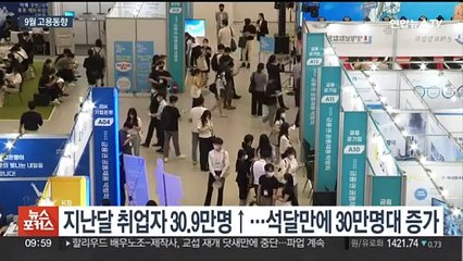 9월 취업자 30만명대 증가…제조업·청년은 줄어