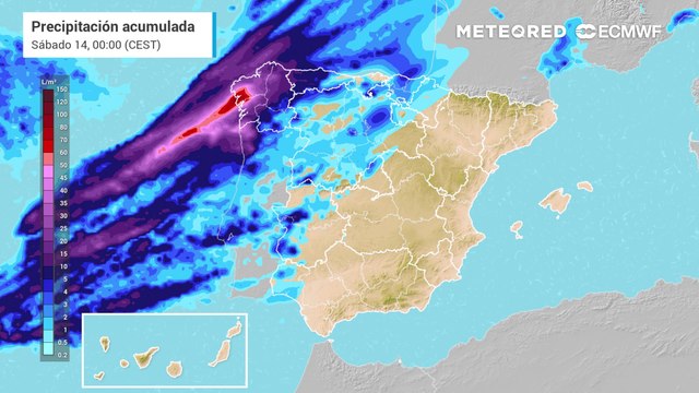 Precipitaciones previstas en Península y Baleares