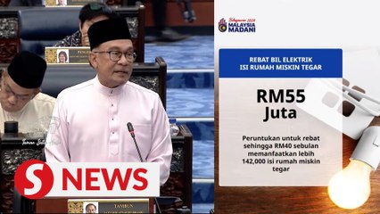 Budget 2024: RM40 electricity bill rebate for hardcore poor