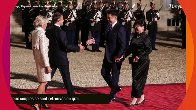 Brigitte Macron toute en soie : robe inhabituelle pour un beau dîner au bras d'Emmanuel Macron, elle brille à l'Elysée