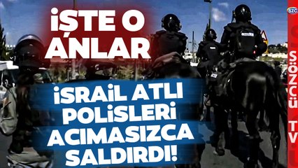 İsrail Atlı Polisleri Öyle Şeyler Yaptı ki! Mescid-i Aksa'nın Etrafında Dumanlar Yükseldi