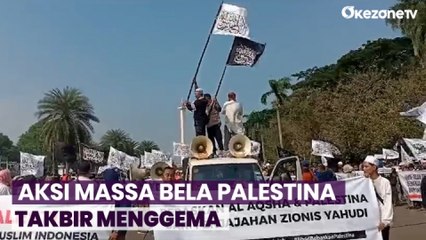 Bela Palestina, Ratusan Simpatisan Berbendera Tauhid Banjiri Patung Kuda