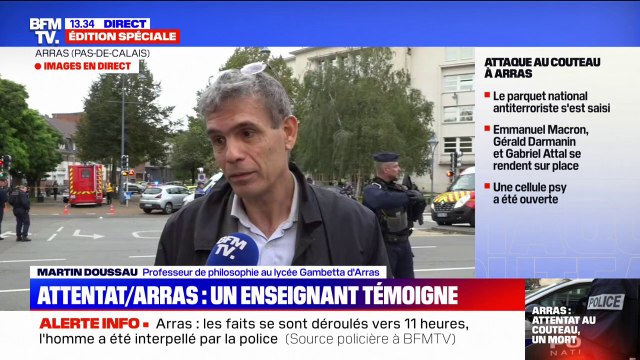 Attaque au couteau dans un lycée à Arras: On est un peu dépassés par des problèmes qui ne sont pas ceux de l'école témoigne ce professeur de philosophie