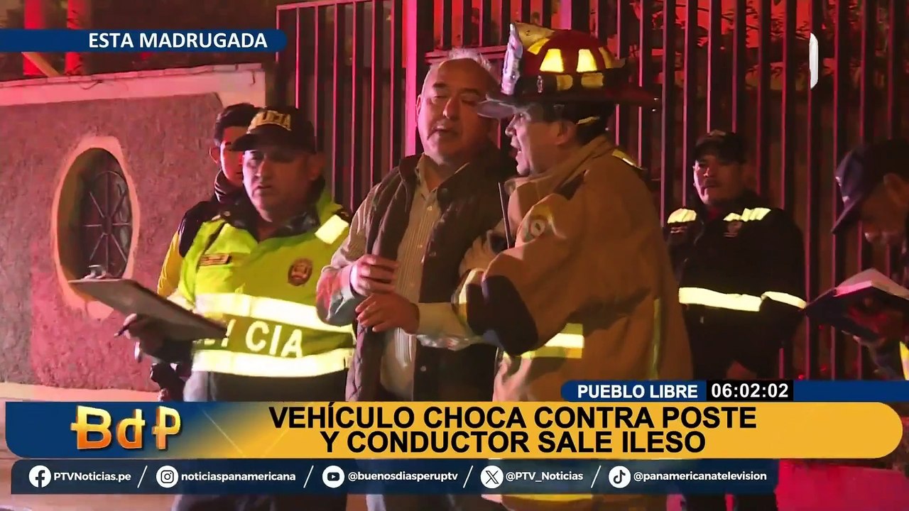 Pueblo Libre: conductor en presunto estado de ebriedad choca contra poste