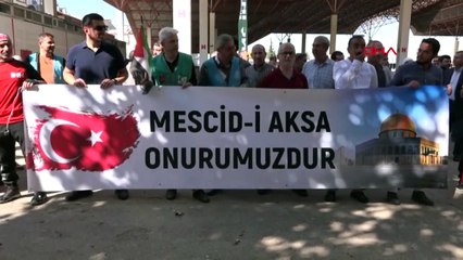 BURDUR'DA, FİLİSTİNLİLER İÇİN GIYABİ CENAZE NAMAZI