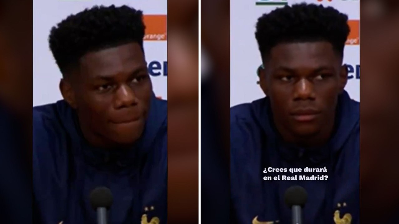 Atiende, Ancelotti: la cara de Tchouameni cuando le preguntan si va a seguir jugando de central