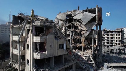 Drone Footage | Israeli warplanes destroyed the Rimal neighbourhood in Gaza Strip