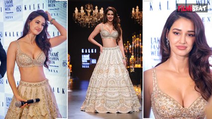 Lakme Fashion Week: Disha Patani का Ramp Walk Fans को क्यो नही आया पसंद, White लहंगे में लगी pretty!