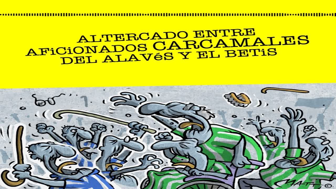 Altercado entre aficionados CARCAMALES del Alavés y el Betis