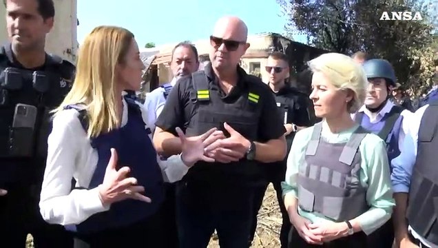 Israele, Von der Leyen e Metsola a Kfar Azza