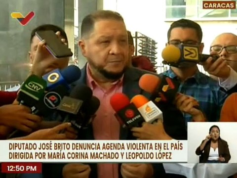 Caracas | Diputado José Brito destacó que sectores de la oposición buscan repetir agenda violenta