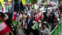 İranlılar Filistin İçin Buluştu! İran'da Filistin'e Destek Yürüyüşü